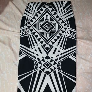 Aztec print pencil skirt